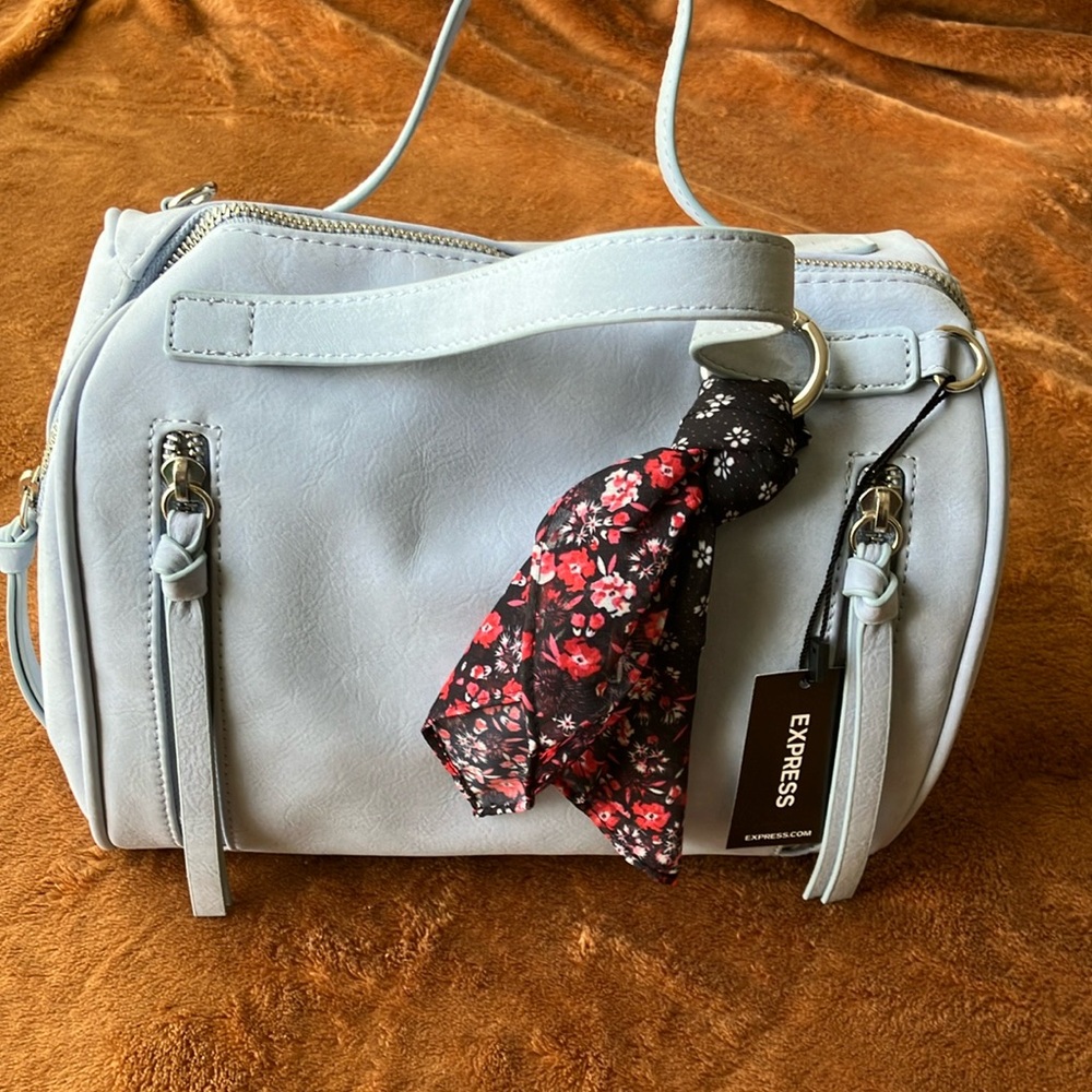 Express light blue hobo bag with long strap